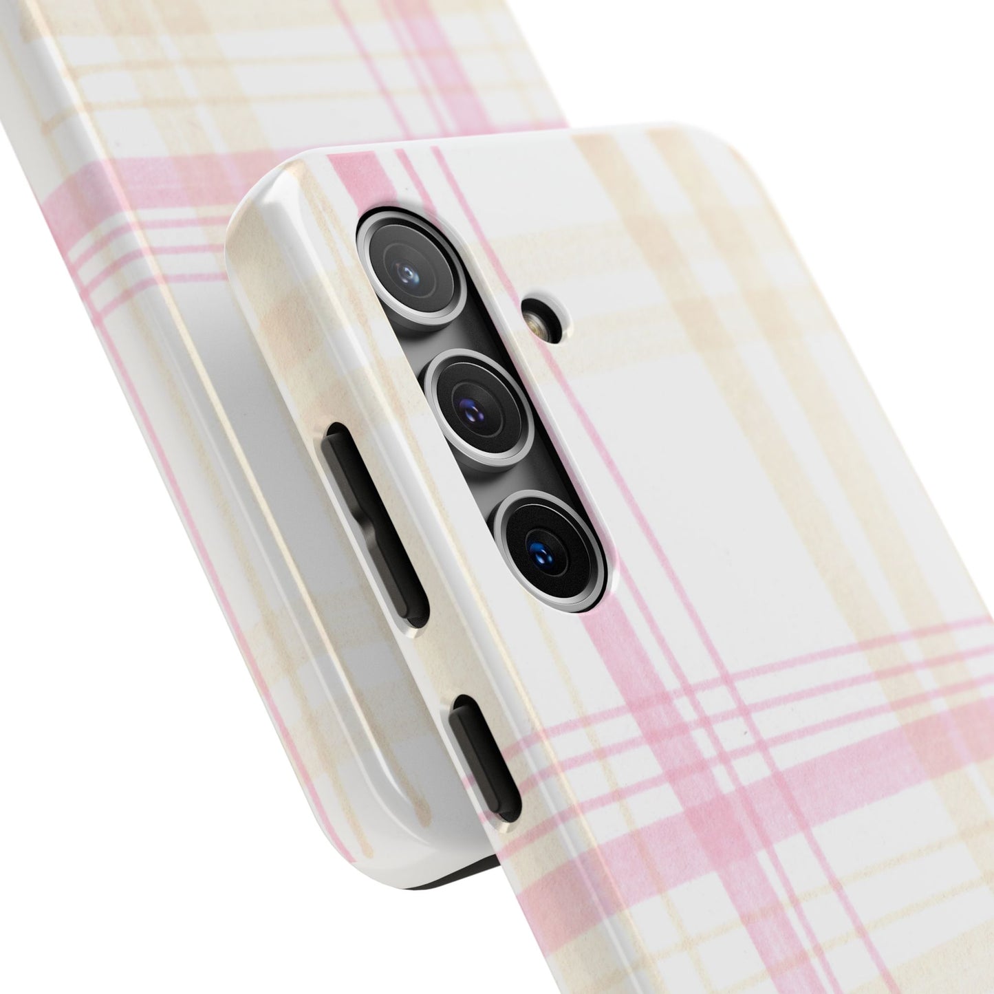 Flower Model Plaid Phone Case