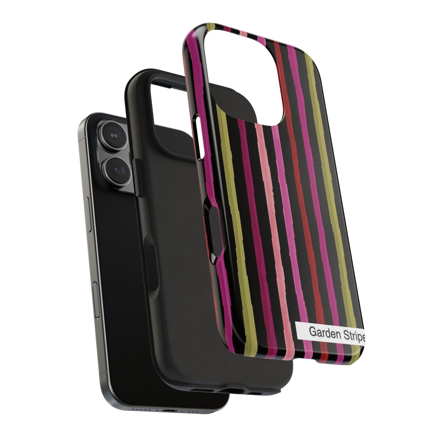 Garden Stripe Black Phone Case