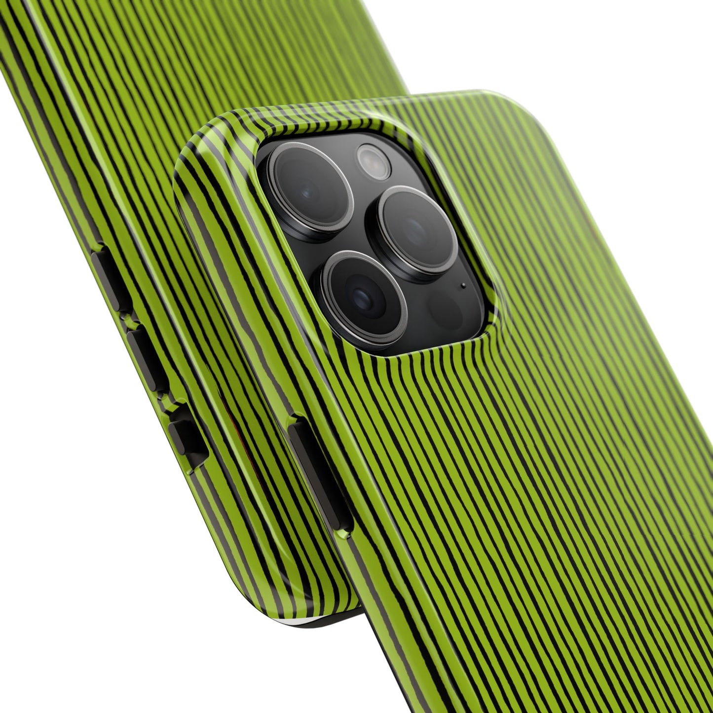 Quirky Pin Stripe Green / Black Phone Case