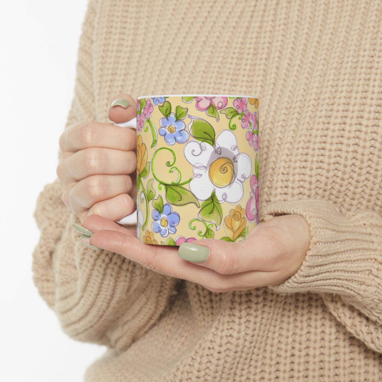 Flower Frolic Yellow Cup