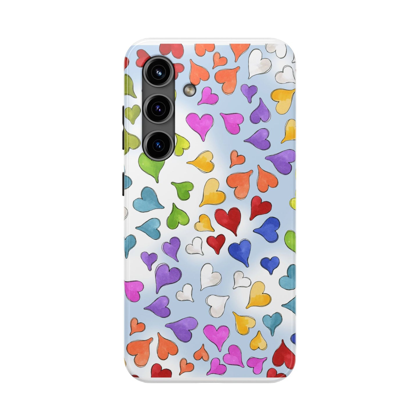 Happy Hearts Blue Sky Phone Case