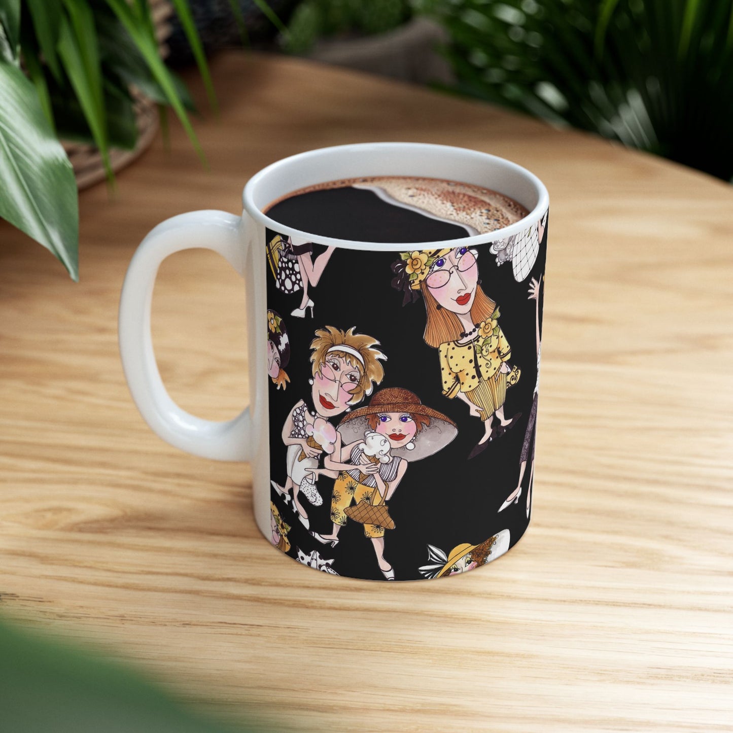 Bee Tossed Black Cup