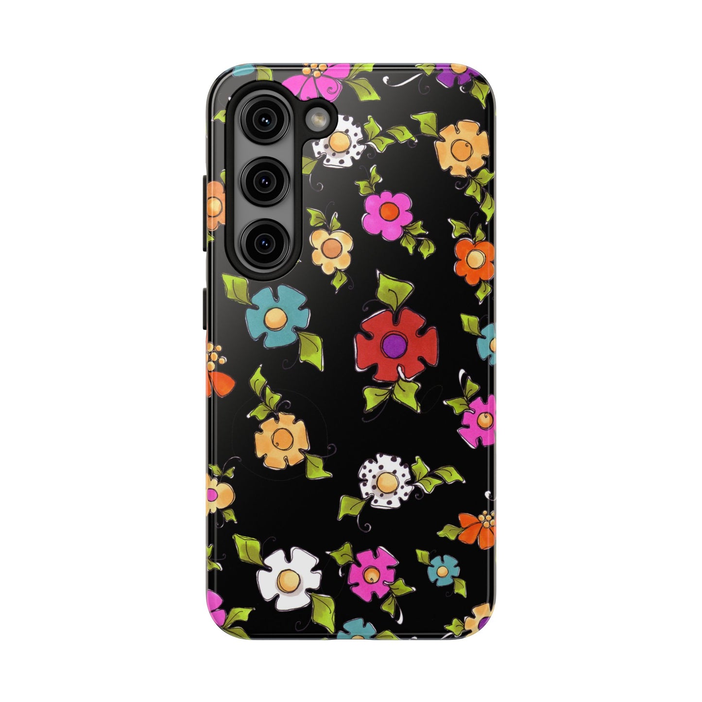Dog Blooms Black Phone Case