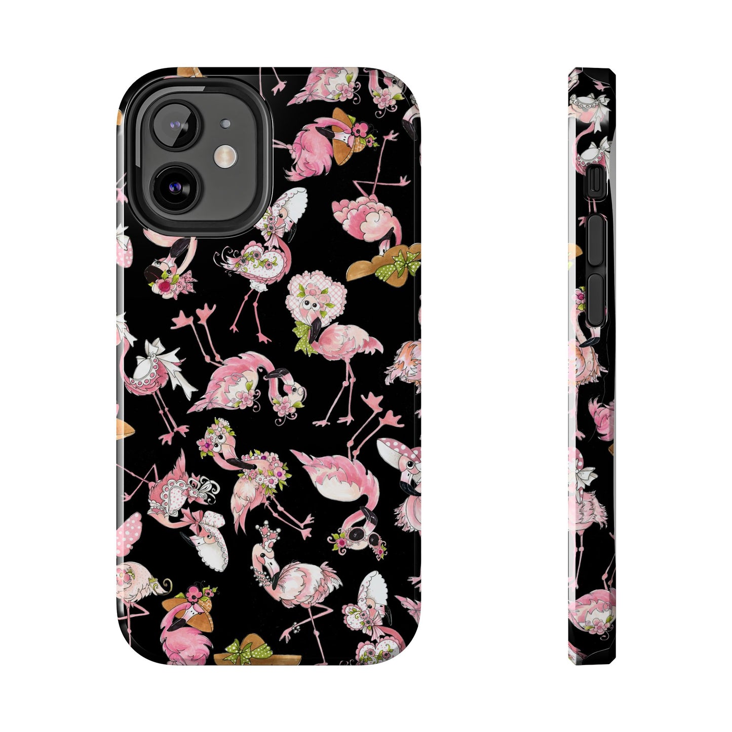 Tossed Flams Black Phone Case