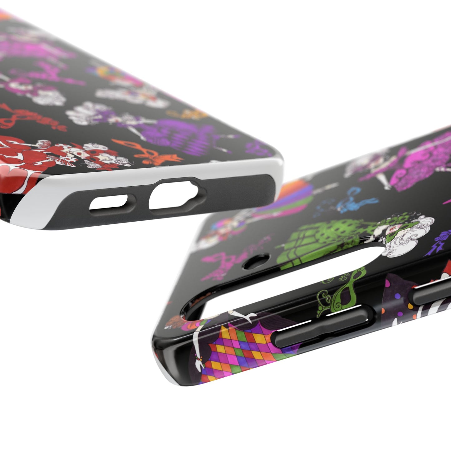 Tossed Masquerade Ladies Black Phone Case