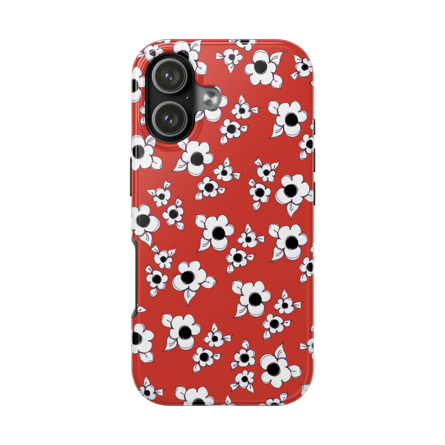 Daisy Cluster Red / Black Phone Case