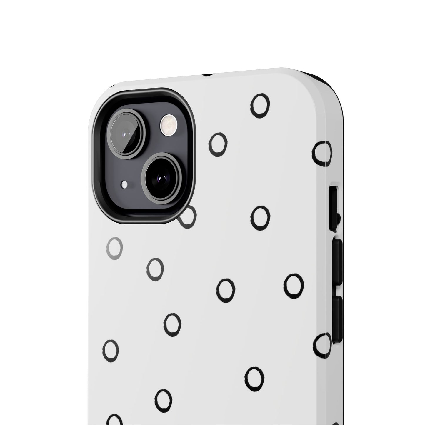 Open Dots White / Black Phone Case