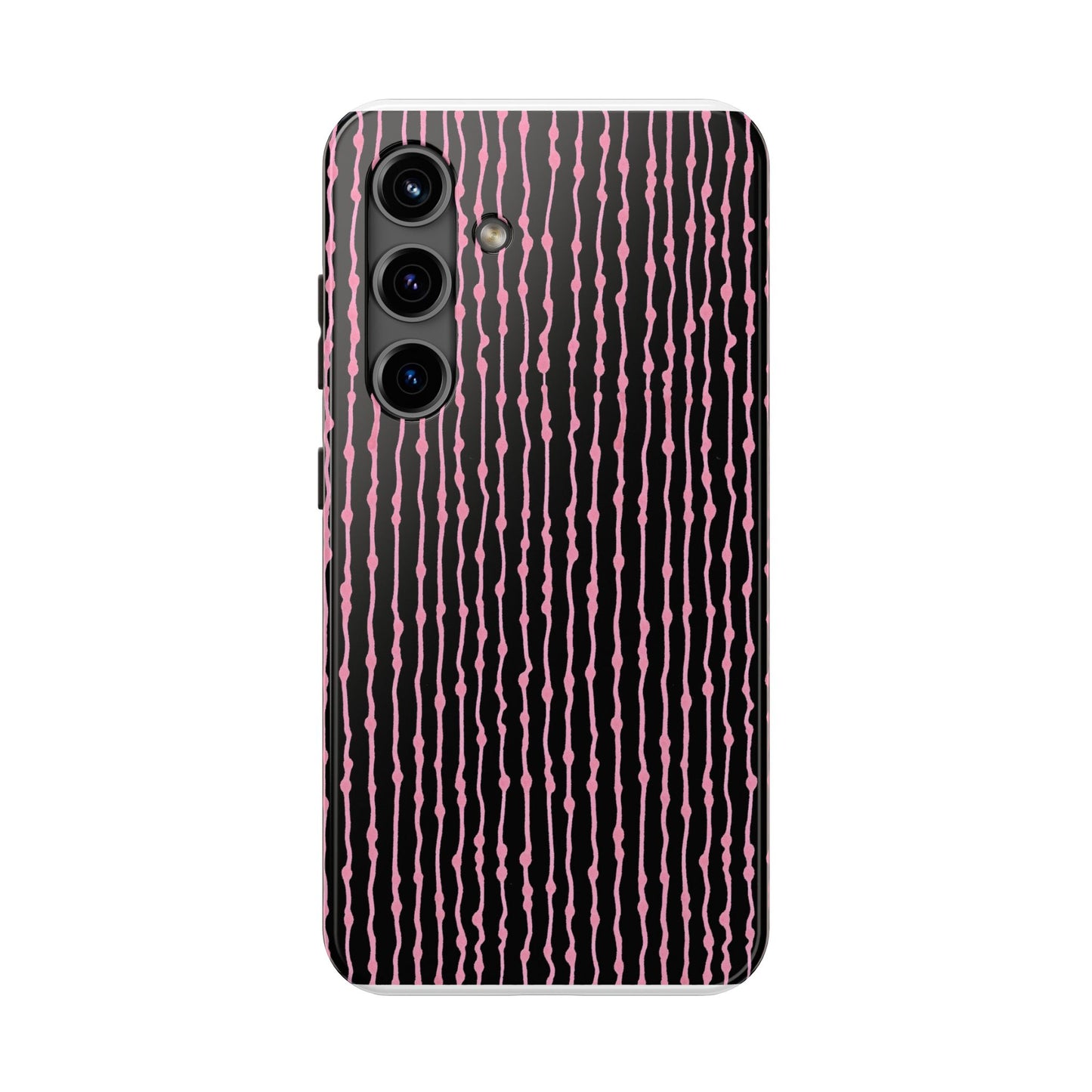 Faux Seersucker Black / Pink Phone Case