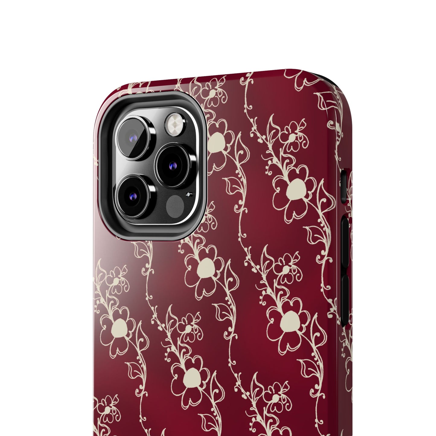Diagonal Daisies Red / Ivory Phone Case