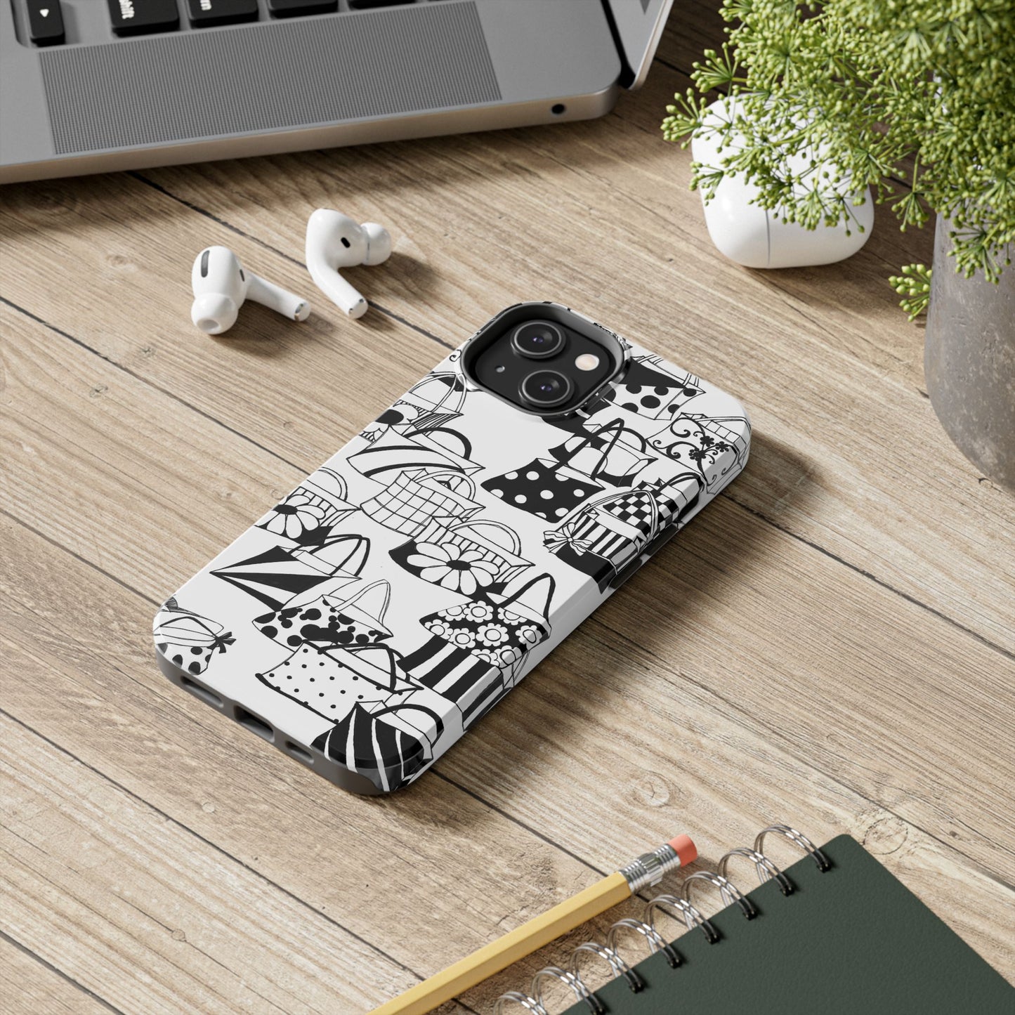 Totes White / Black Phone Case