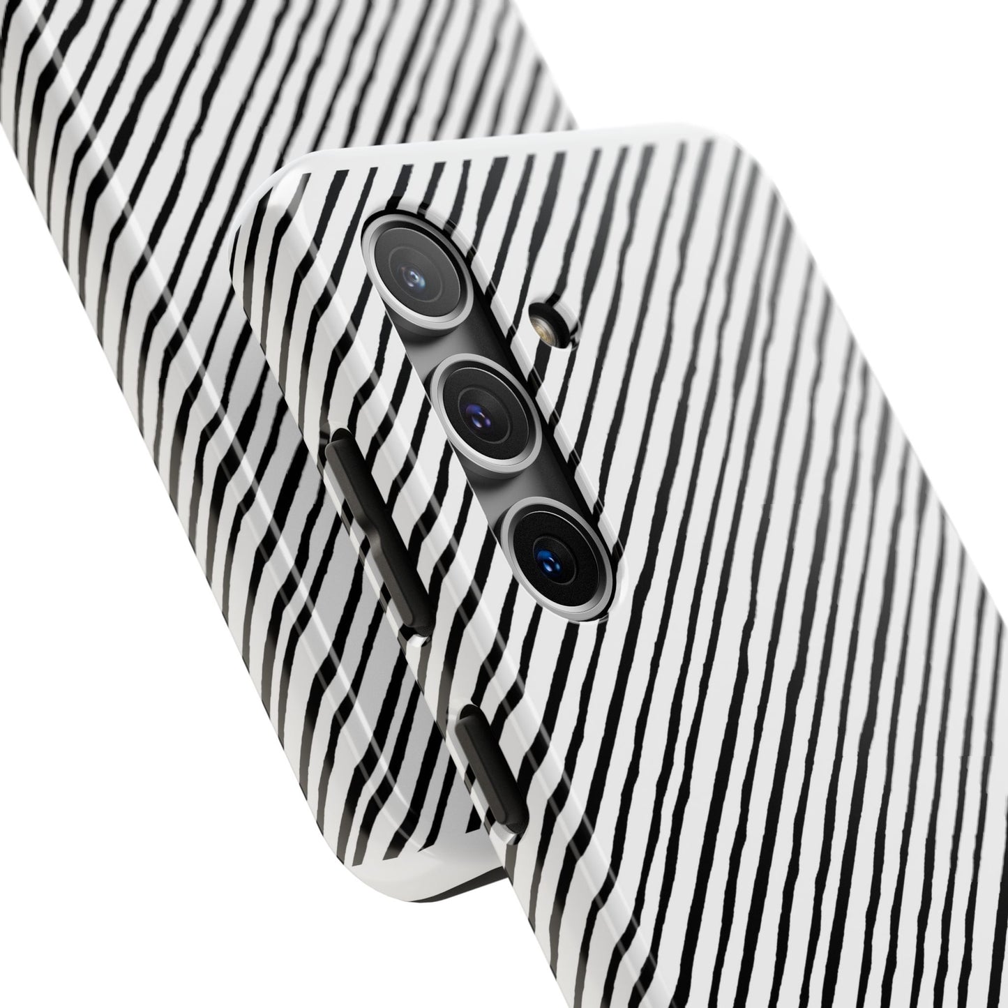 Quirky Bias Stripe White / Black Phone Case
