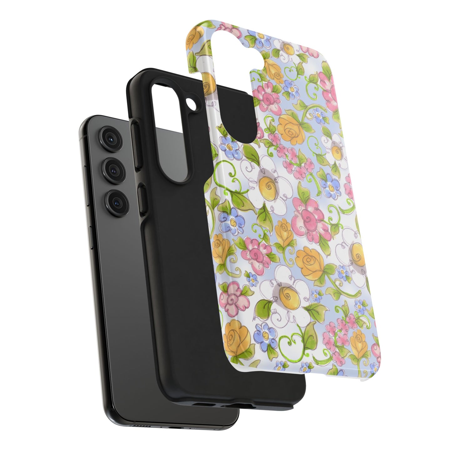 Flower Frolic Blue Phone Case
