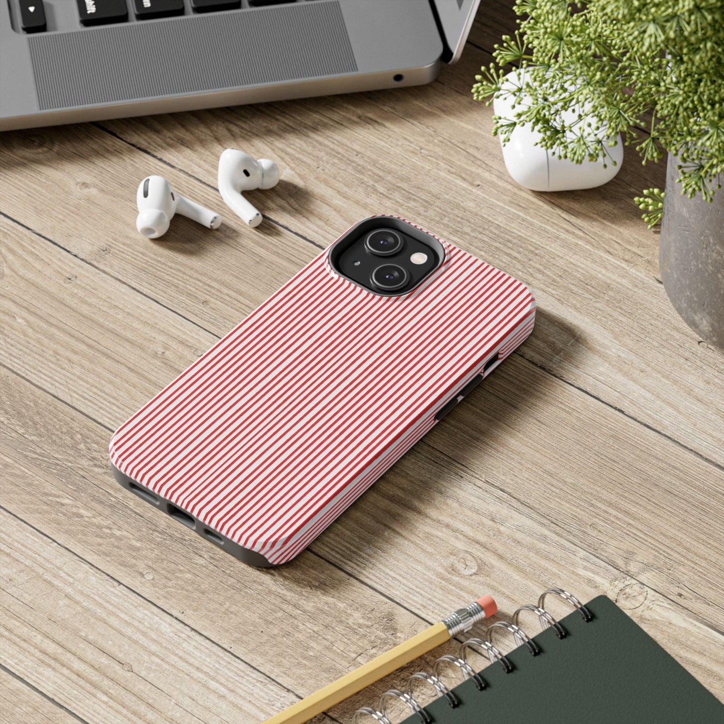 Stripe White / Red Phone Case