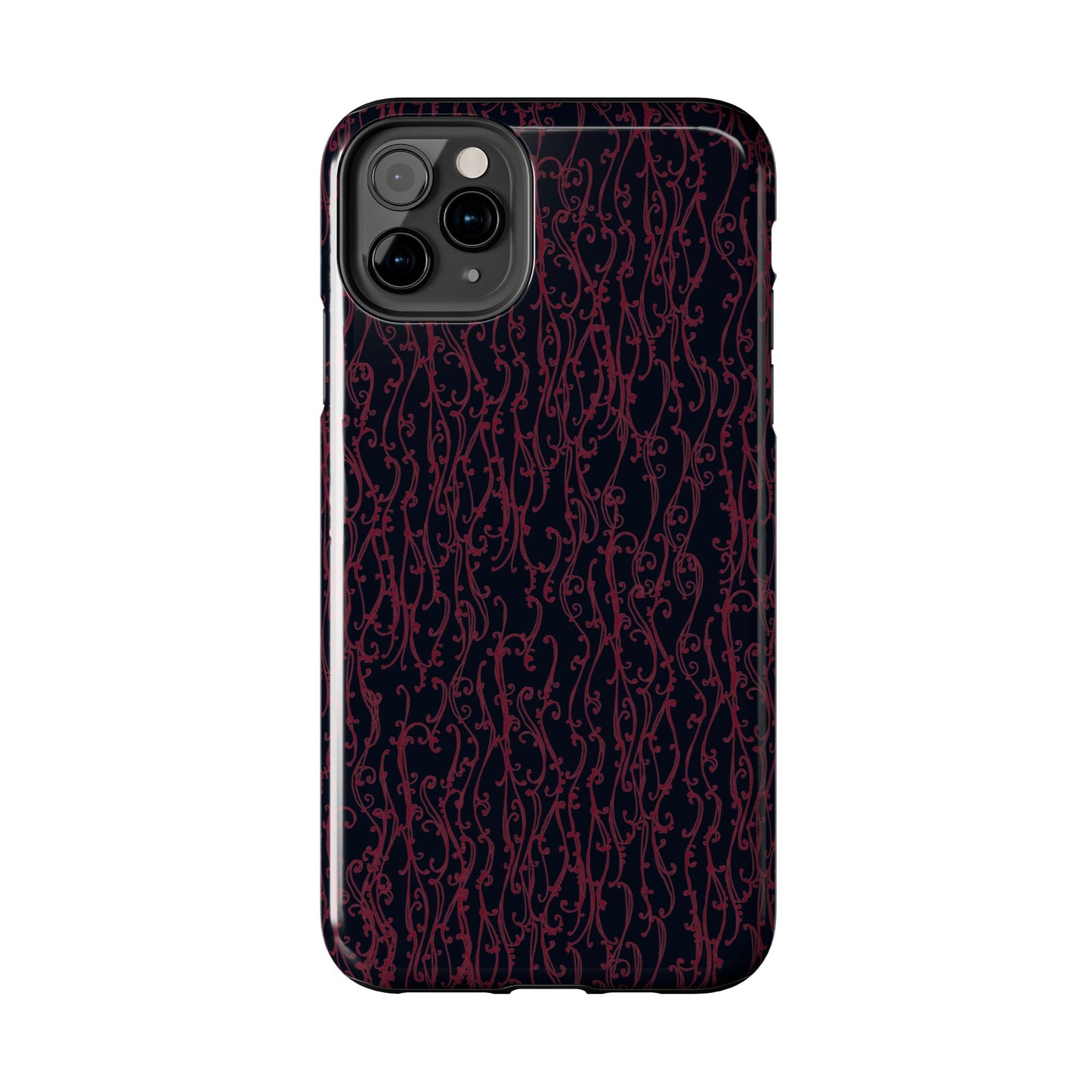 Swan Scroll Black / Red Phone Case