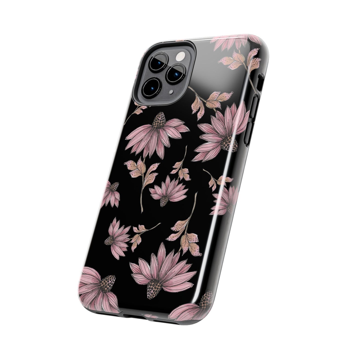 Wild Cone Flowers Black Phone Case