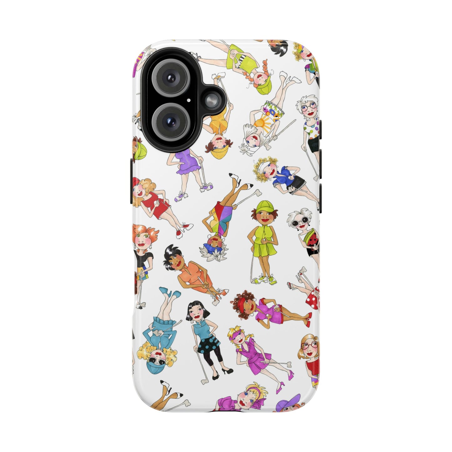Tossed Golfer Girls White Phone Case