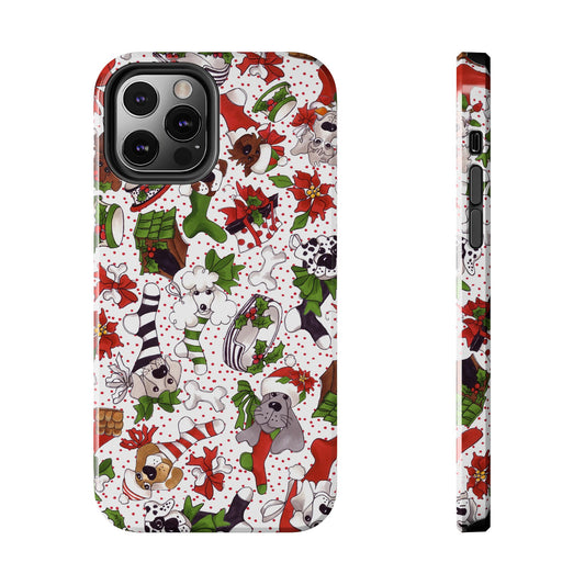Holiday Fun Toss White / Red Phone Case