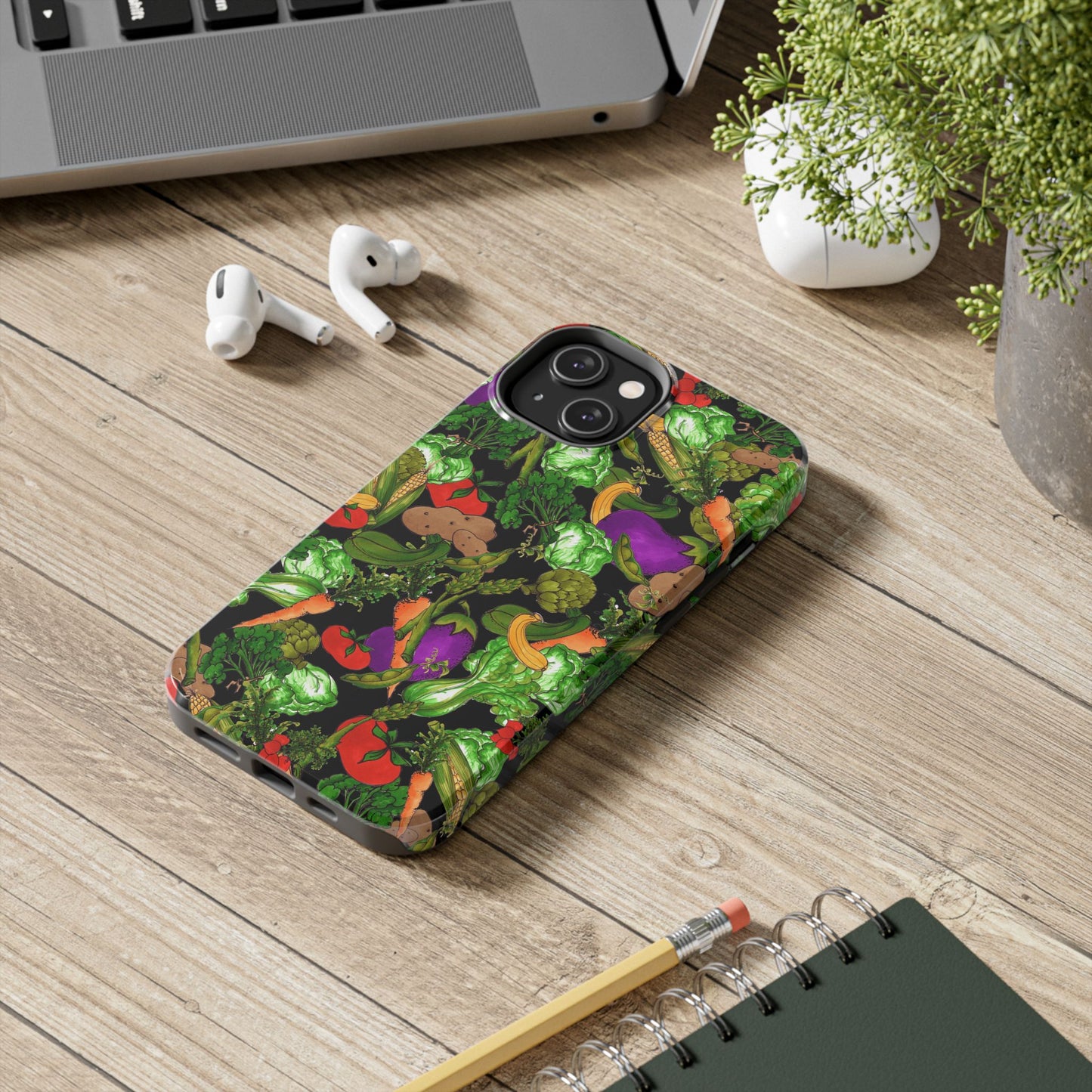 Veggie Jungle Black Phone Case