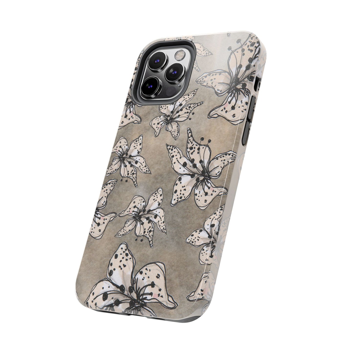 Spotted Lilies Gray Phone Case