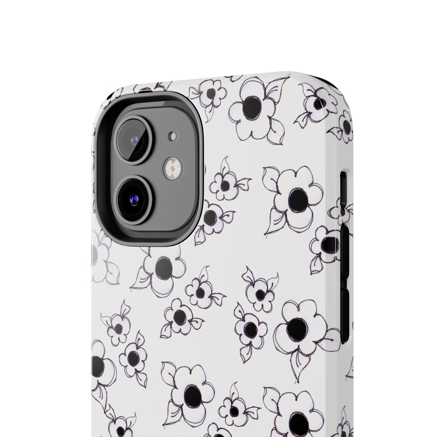 Daisy Cluster White / Black Phone Case
