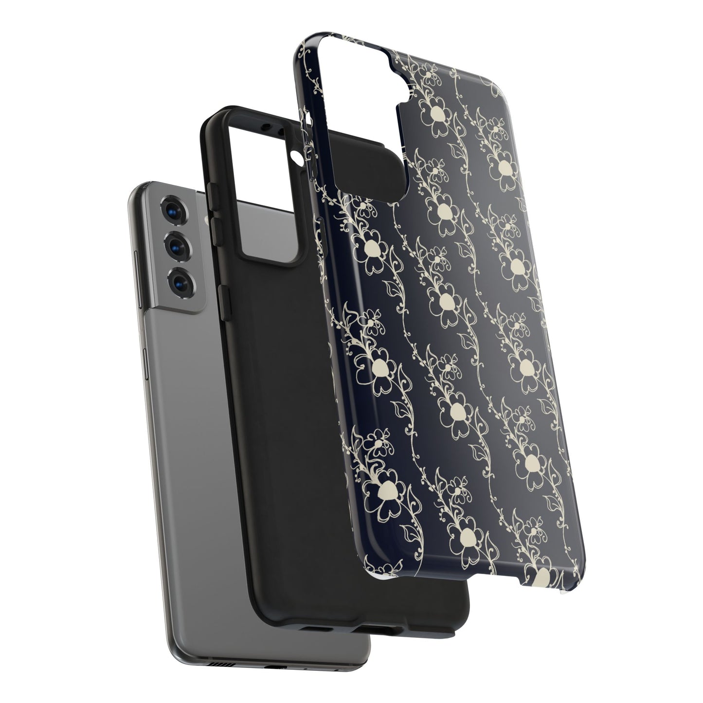 Diagonal Daisies Black / Ivory Phone Case