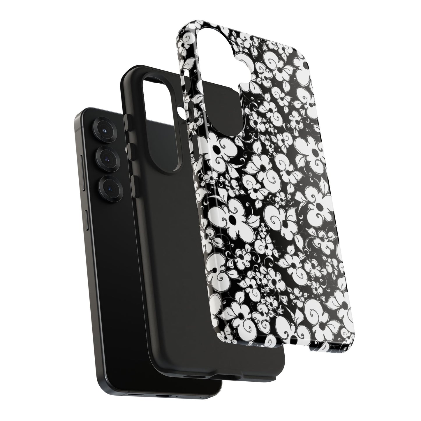 Dog Daisies Black Phone Case