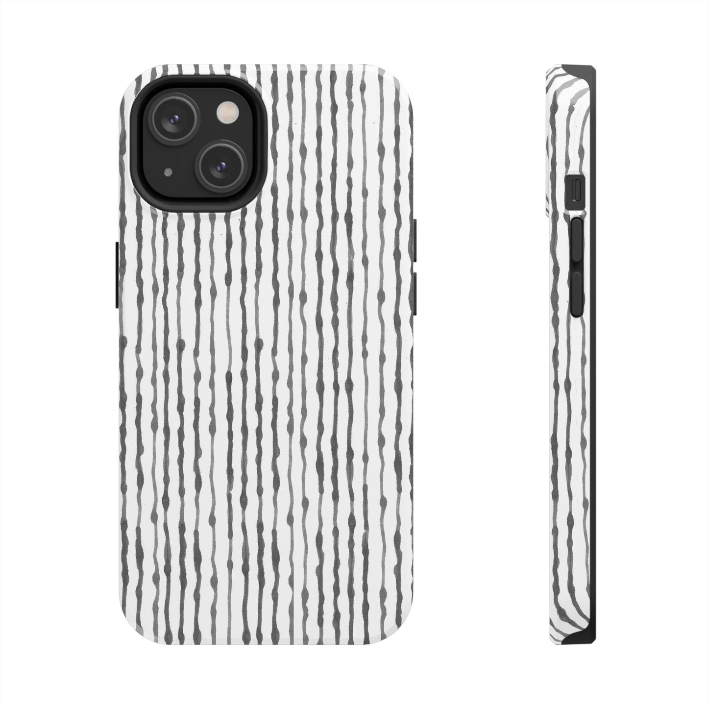 Faux Seersucker White / Charcoal Phone Case