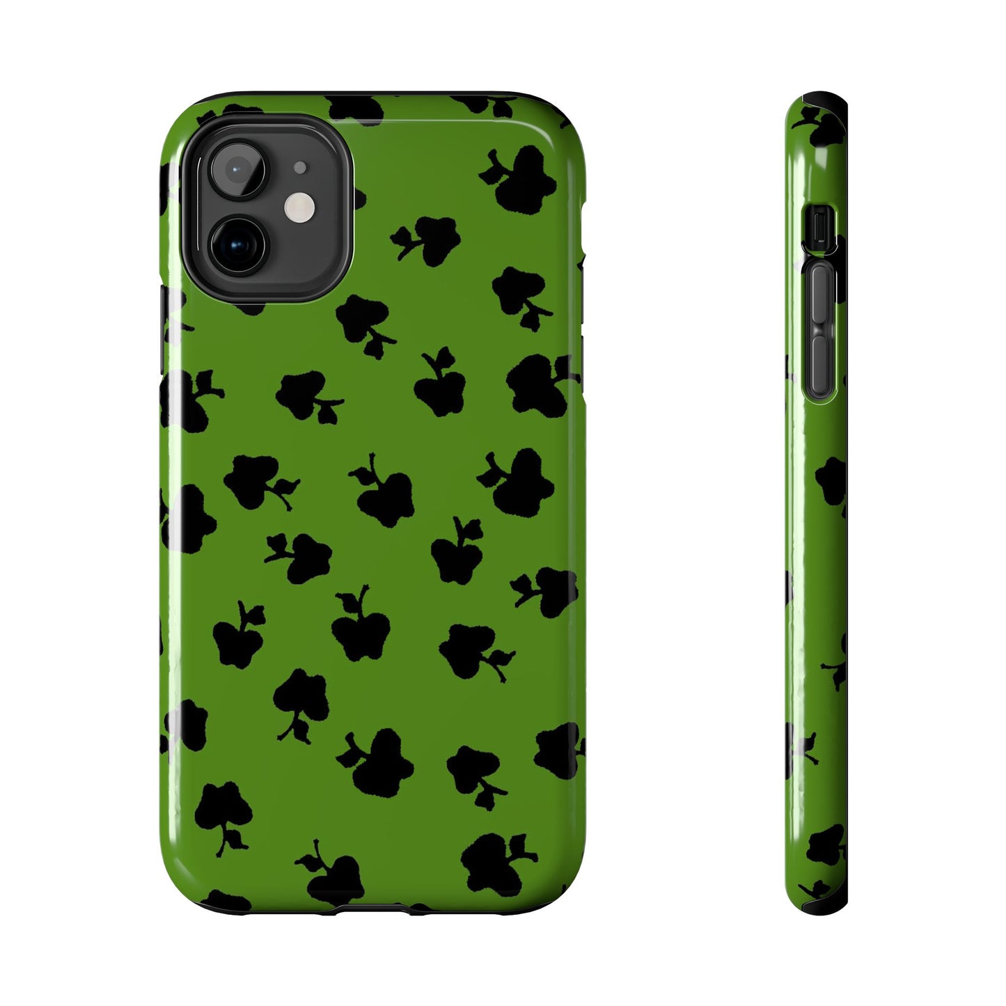 Happy Apples Green / Black Phone Case