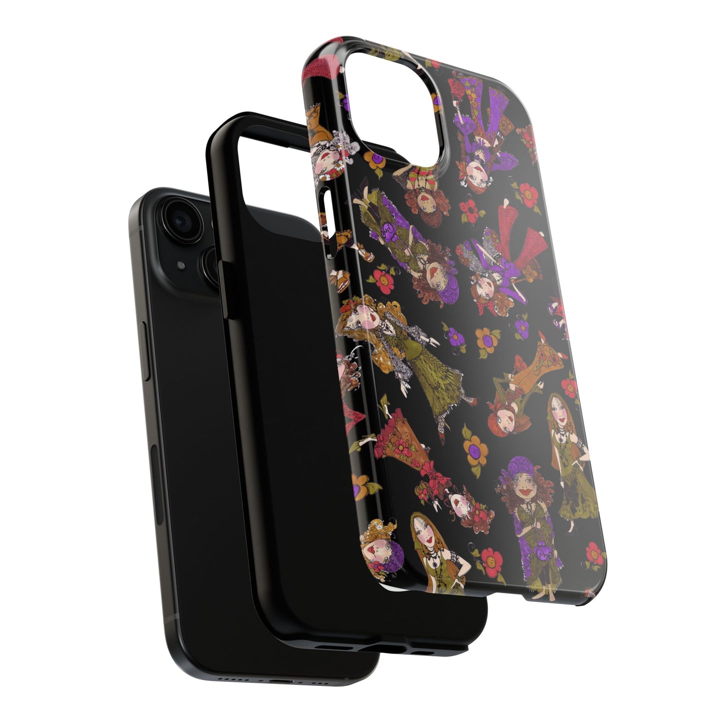 Tossed Gypsies Black Phone Case