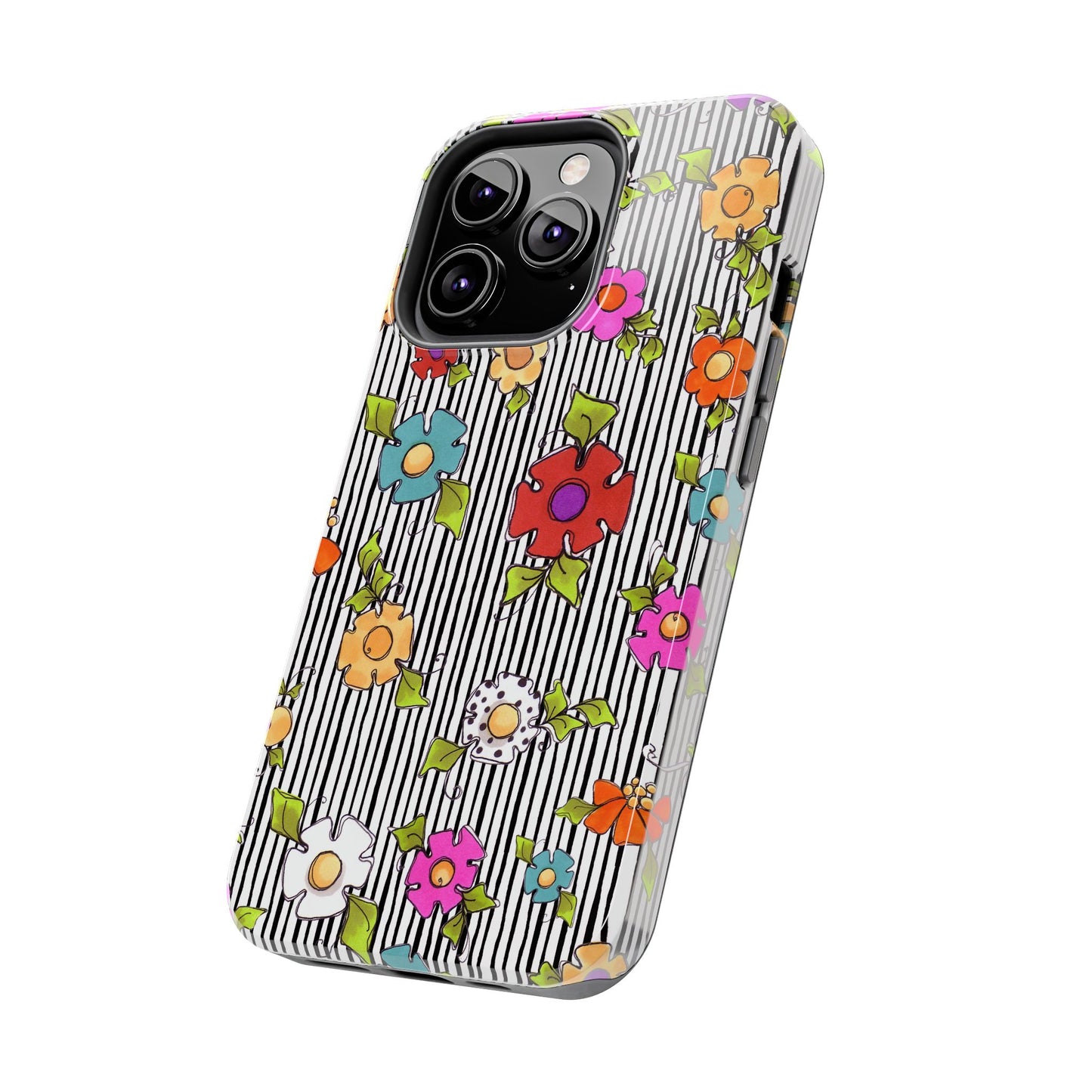 Dog Blooms White / Black Phone Case