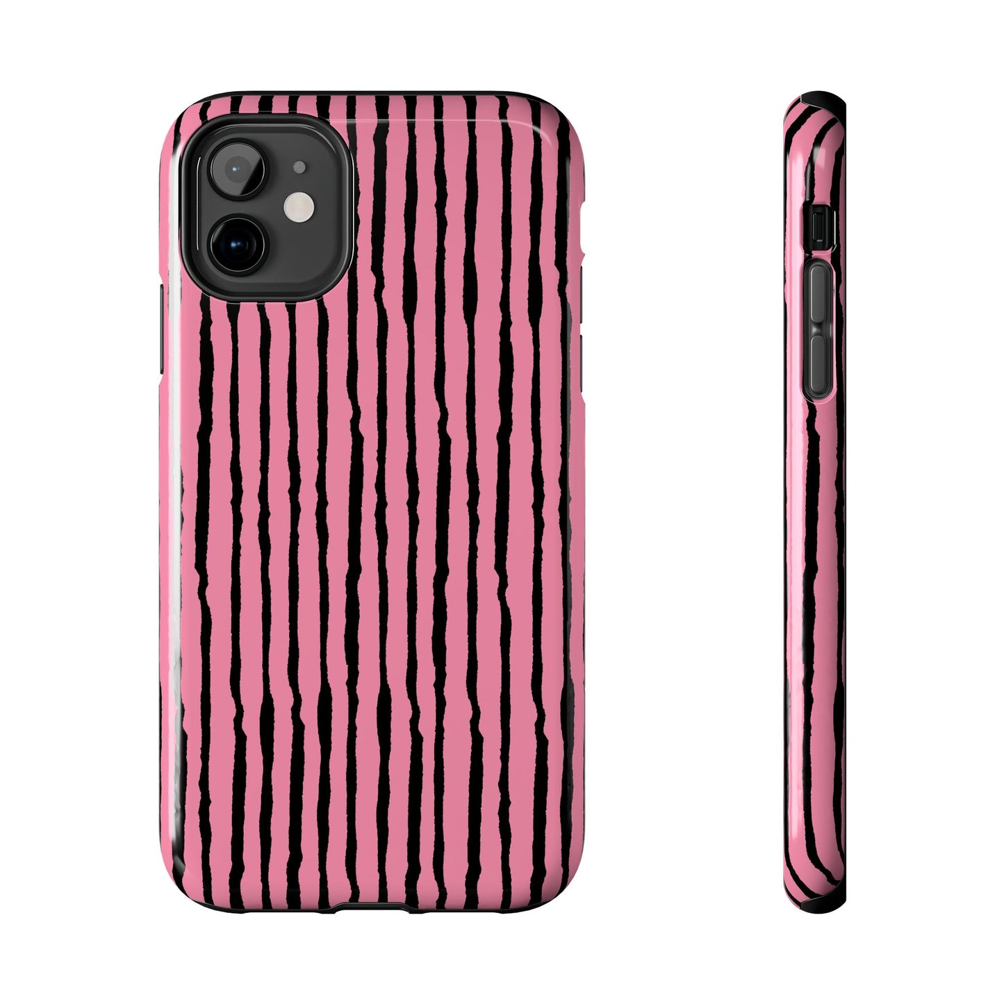 Sorta Stripe Bright Pink / Black Phone Case