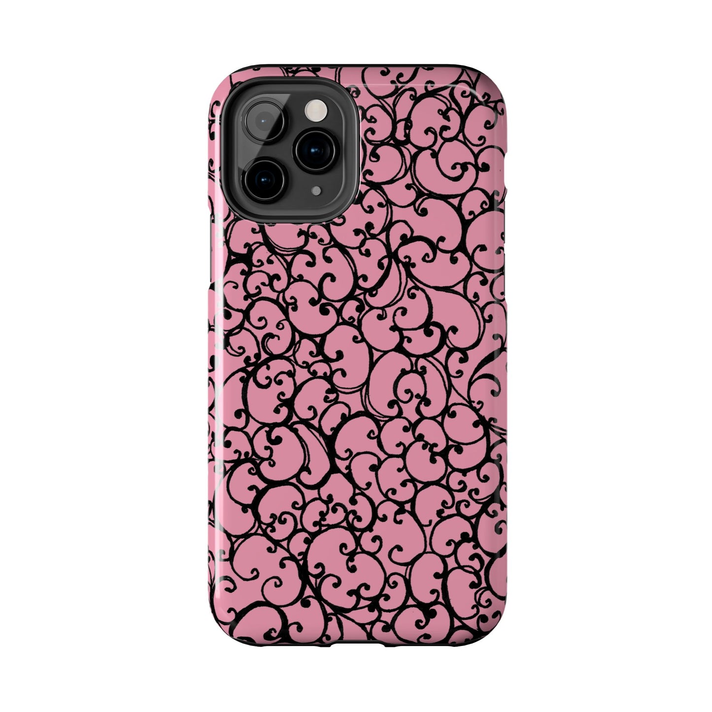 Scrollie Pink / Black Phone Case