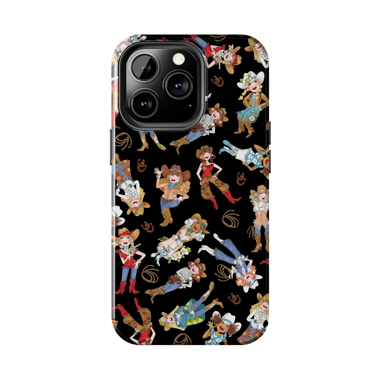 Tossed Cowgirls Black Phone Case