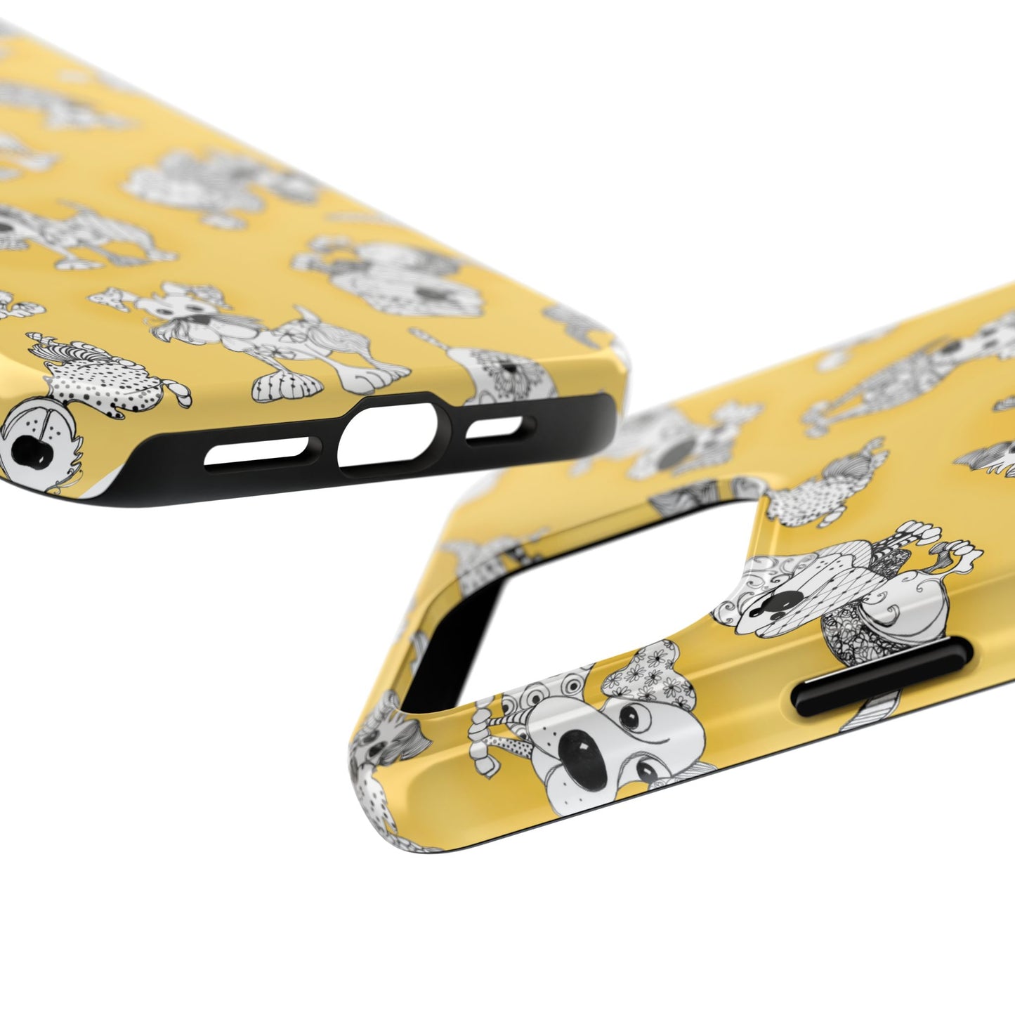 Doodle Dogs Yellow Phone Case