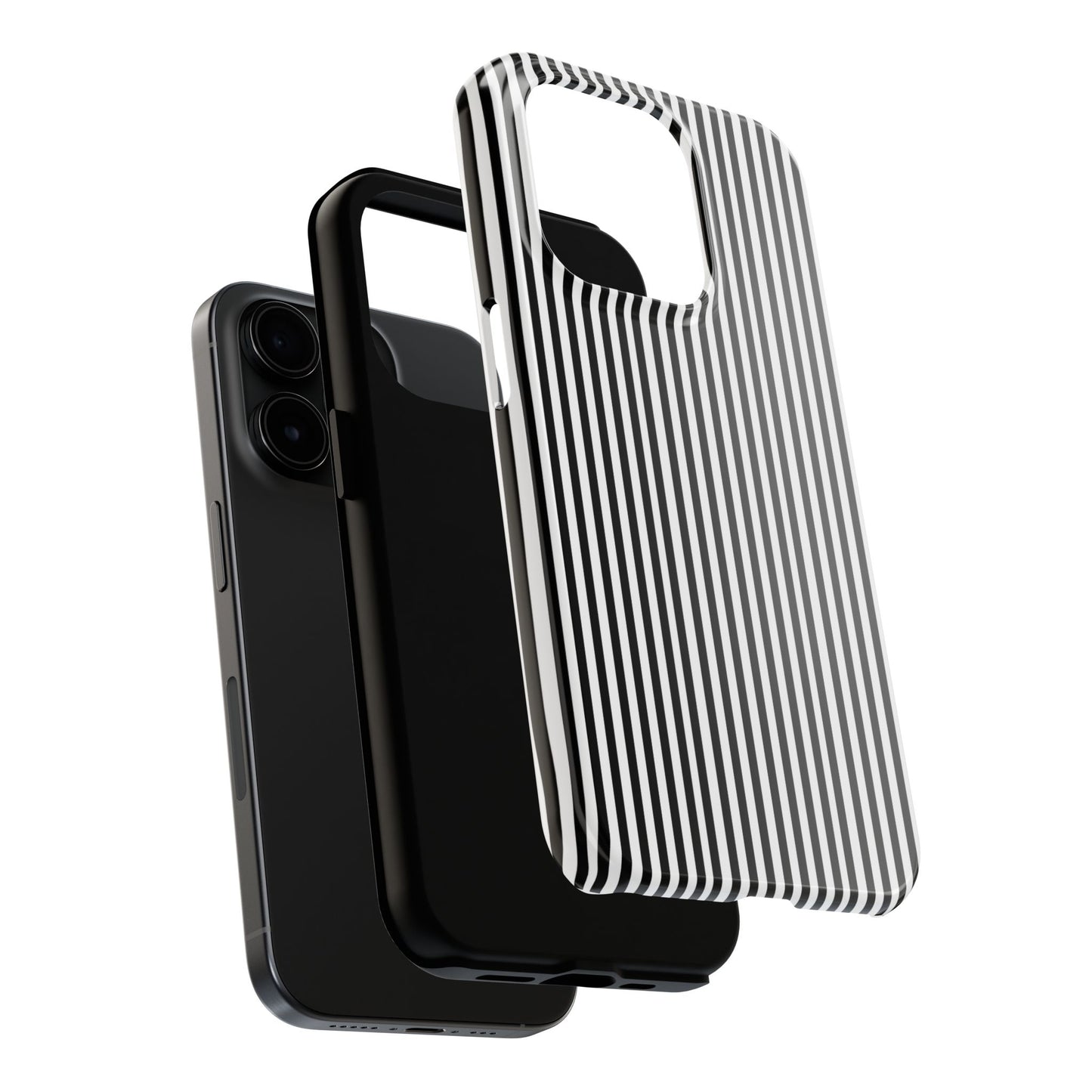 Stripe White / Black Phone Case