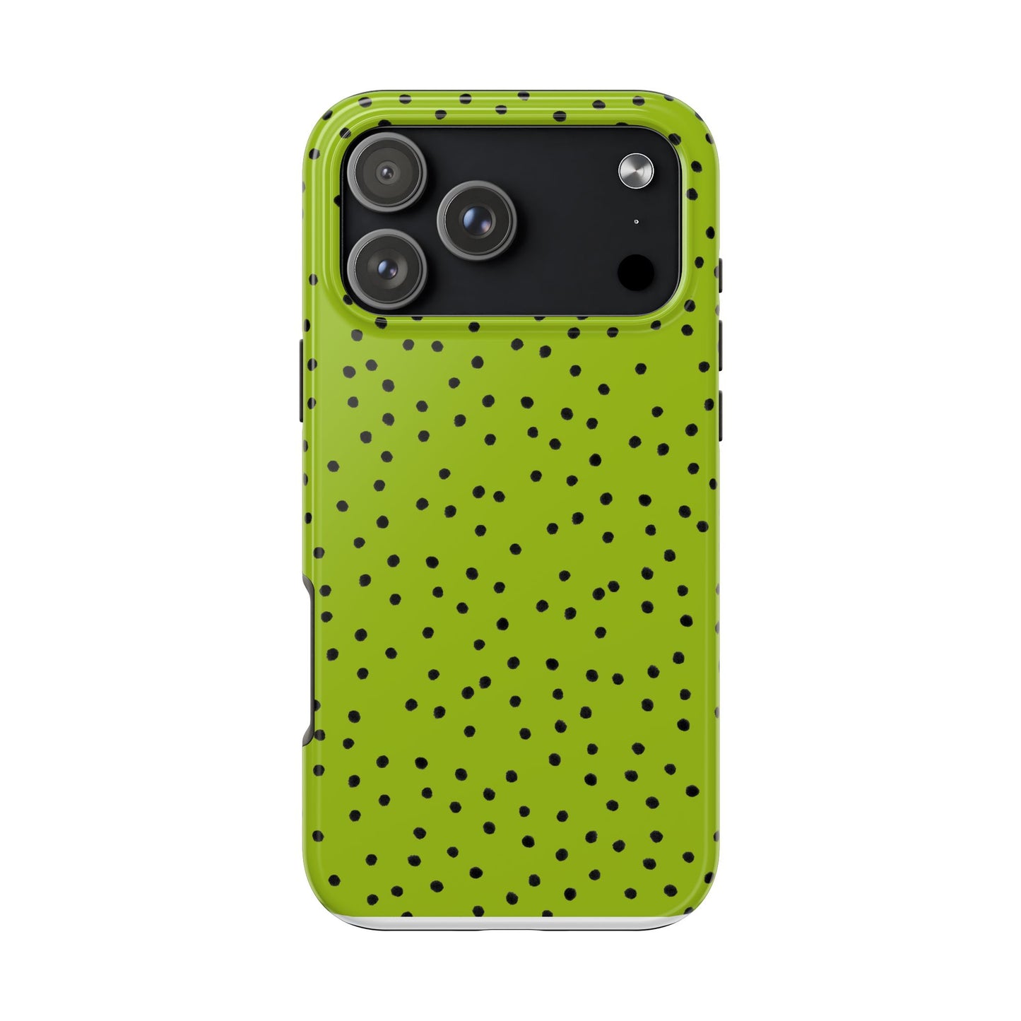 Dinky Dots Chartreuse / Black Phone Case