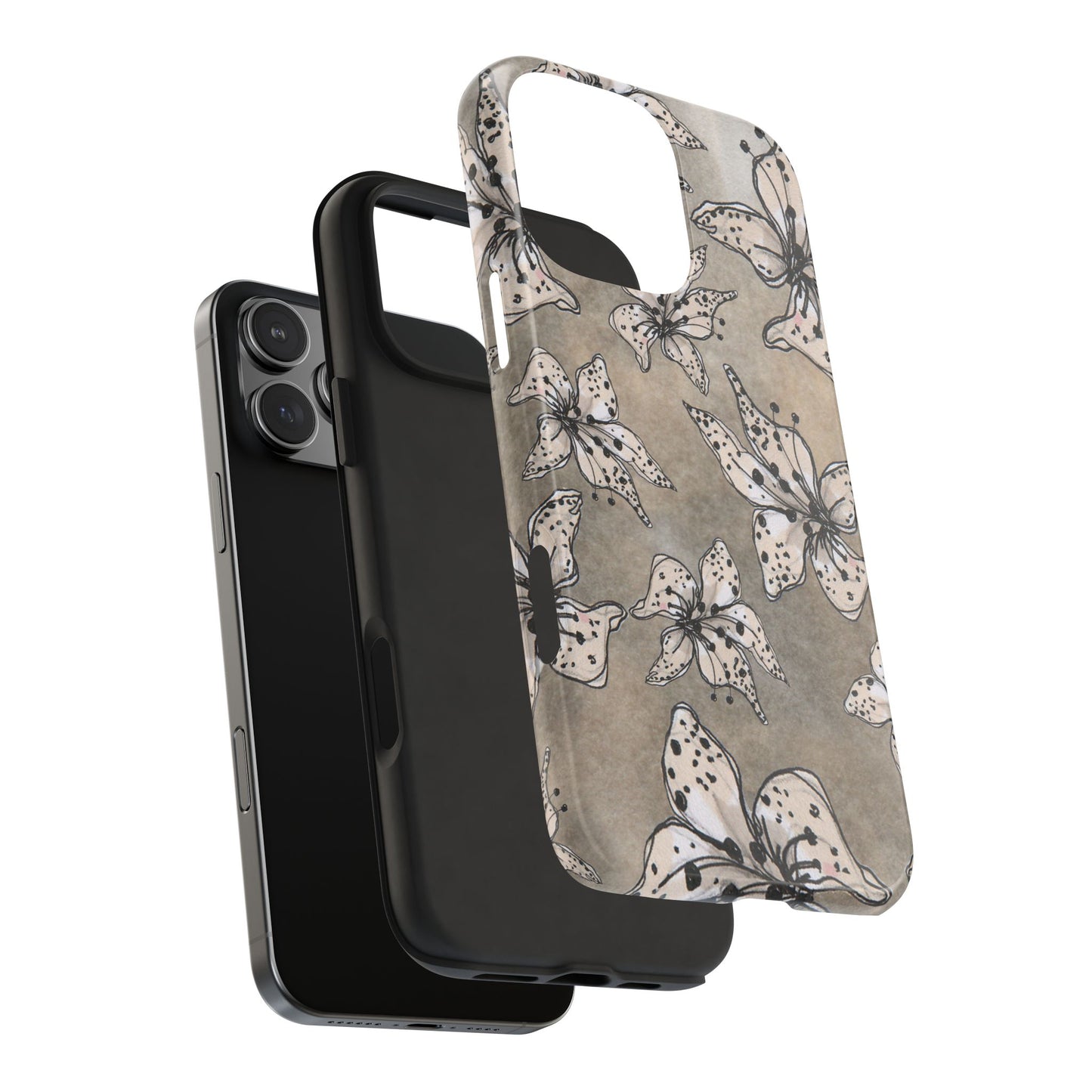 Spotted Lilies Gray Phone Case