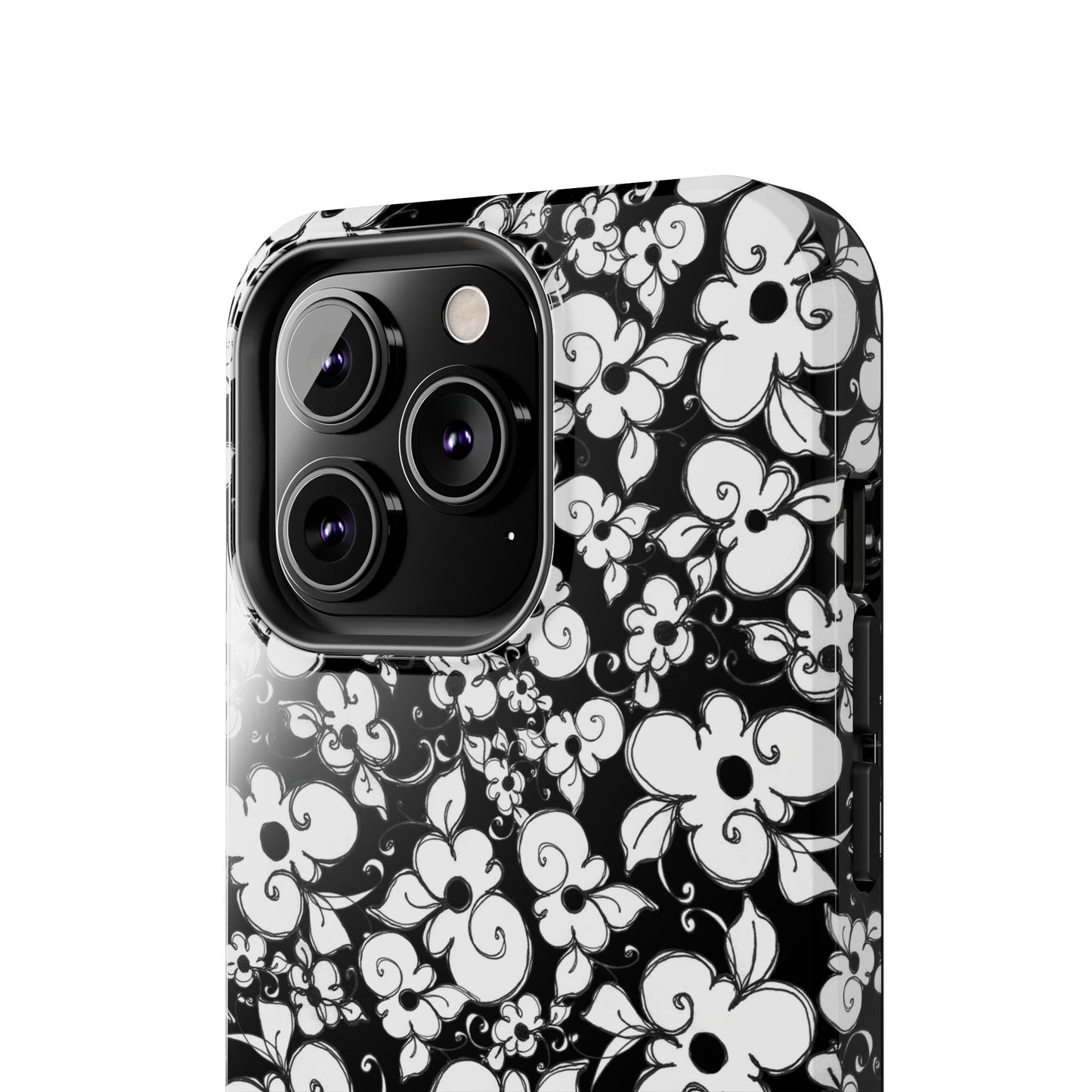 Dog Daisies Black Phone Case