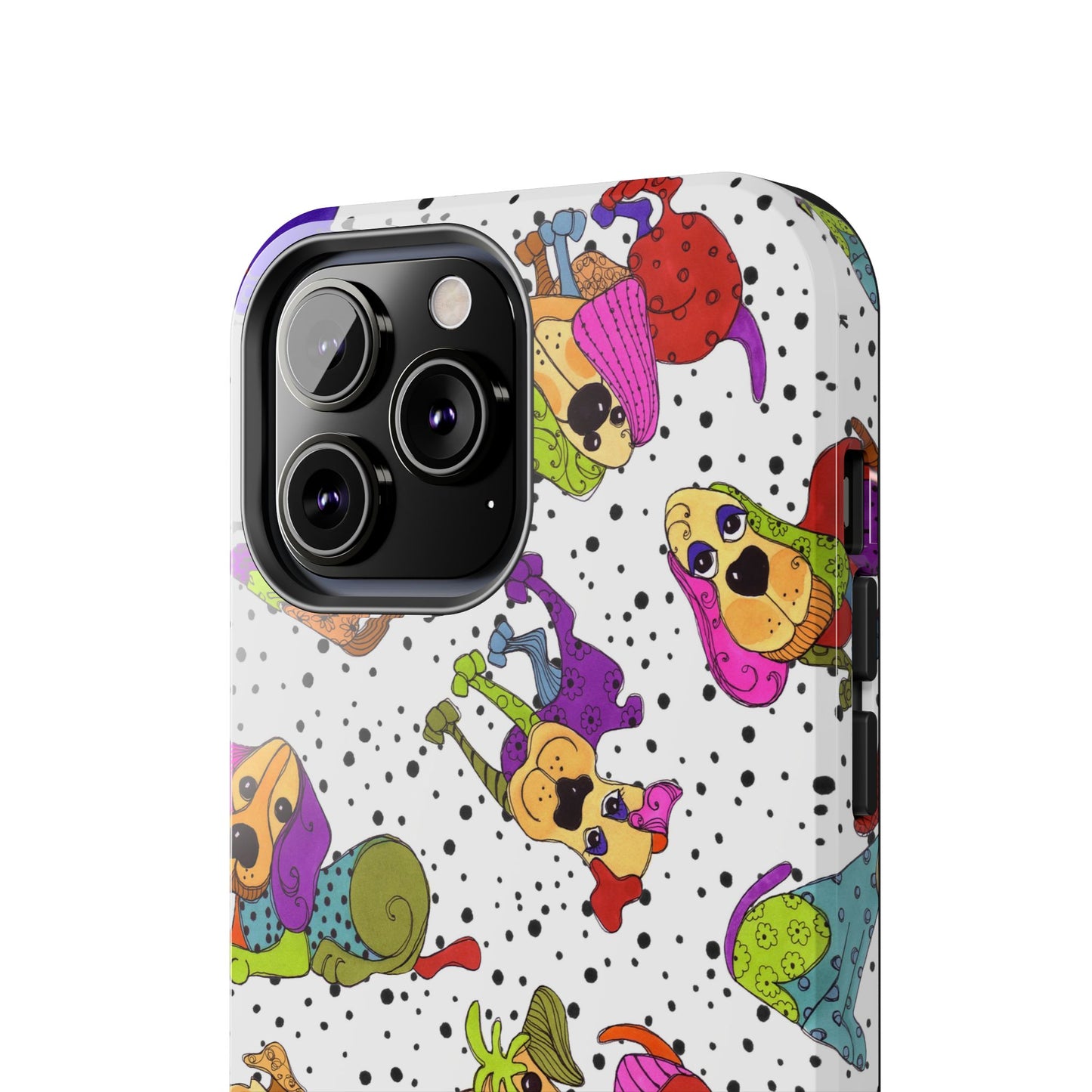 Tossed Happy Dogs White Phone Case