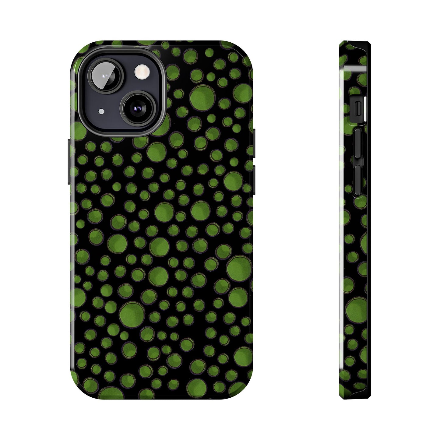 Dot Assortment Black / Green Phone Case
