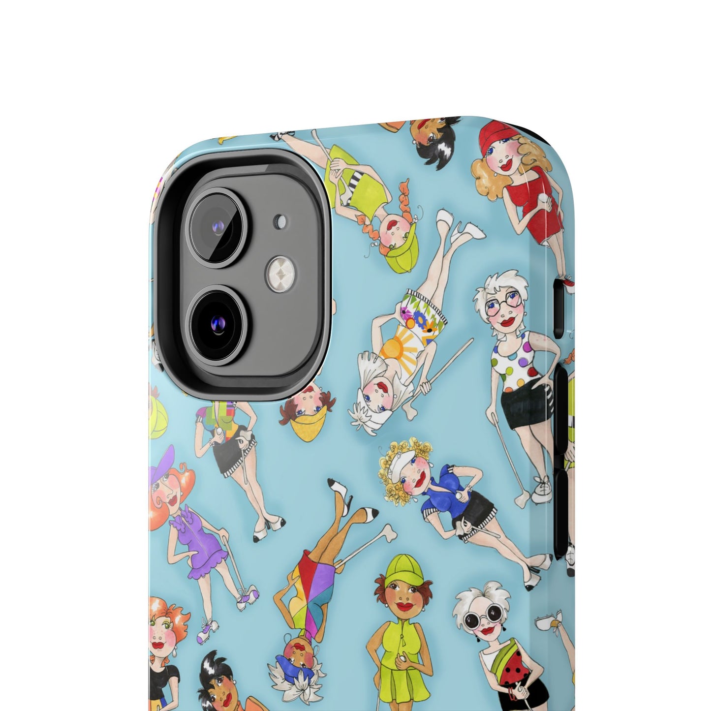 Tossed Golfer Girls Turquoise Phone Case