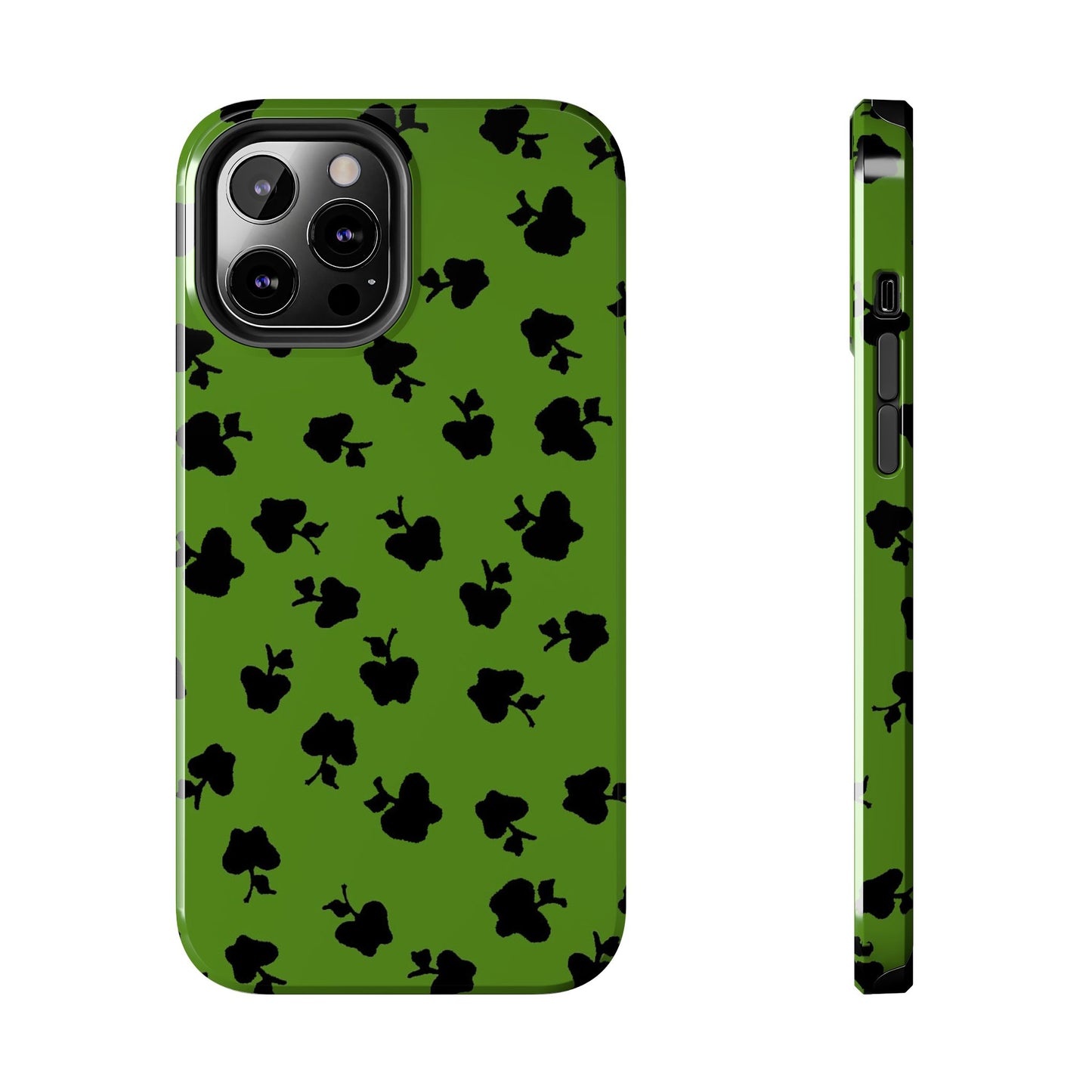 Happy Apples Green / Black Phone Case