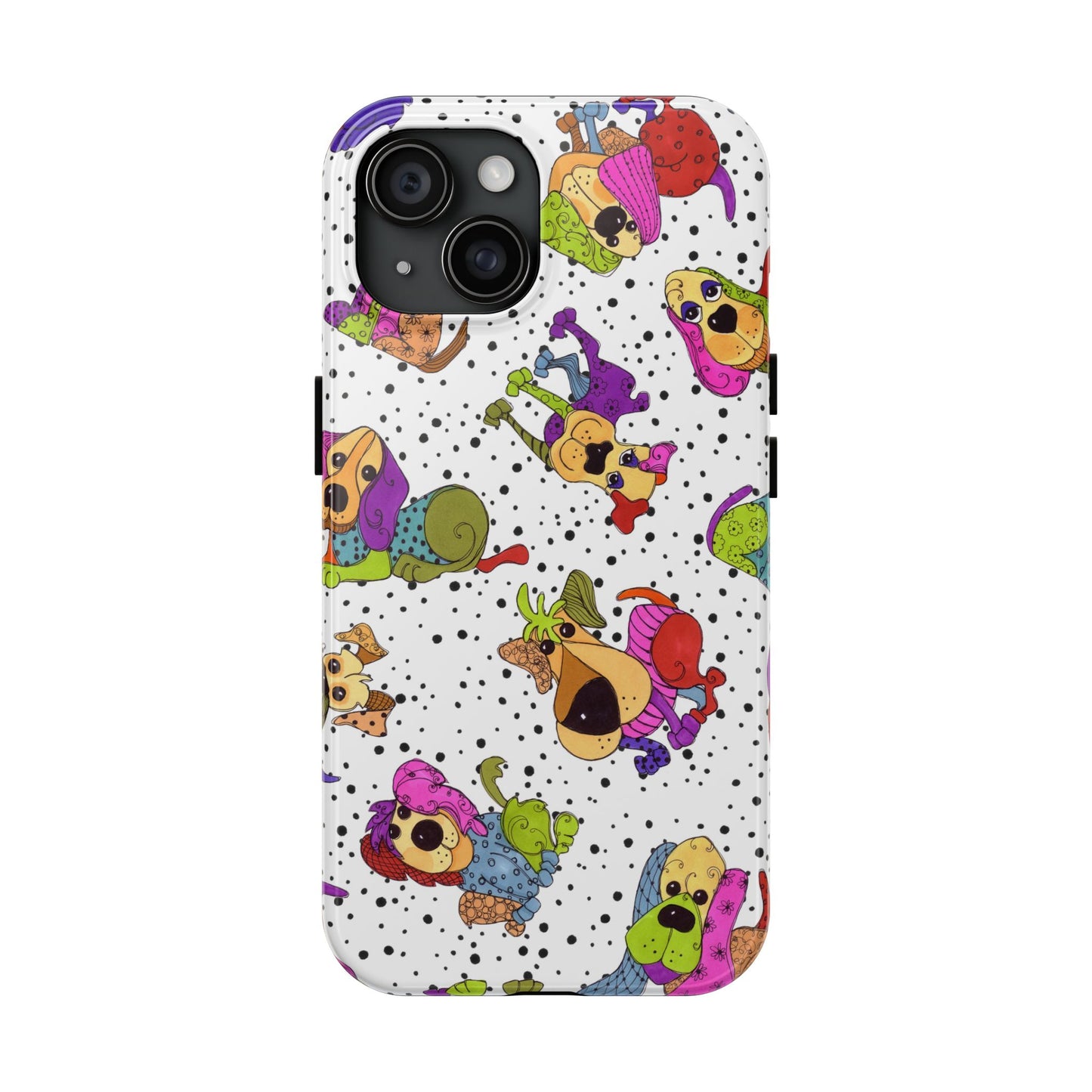 Tossed Happy Dogs White Phone Case