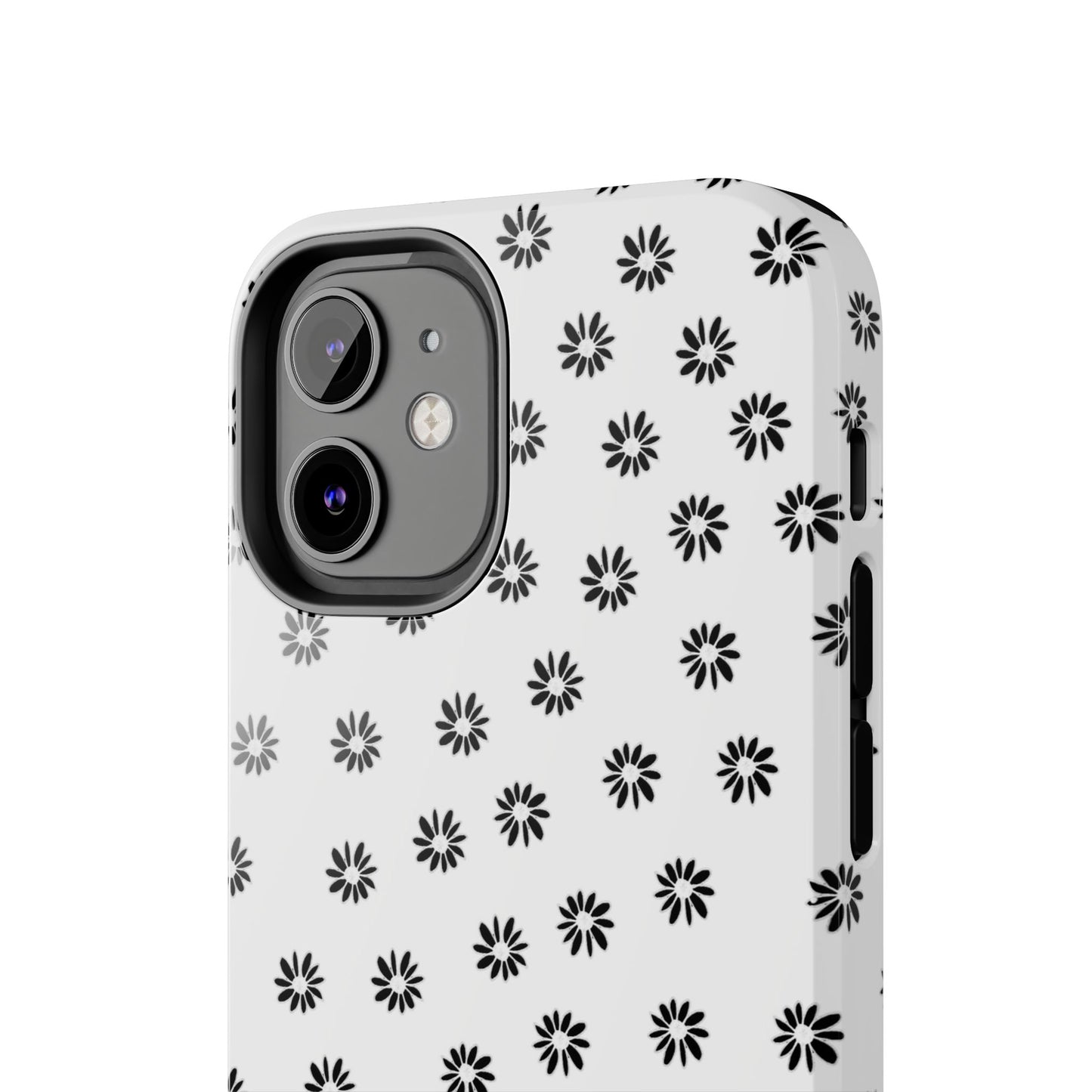 Daisy Dot White / Black Phone Case