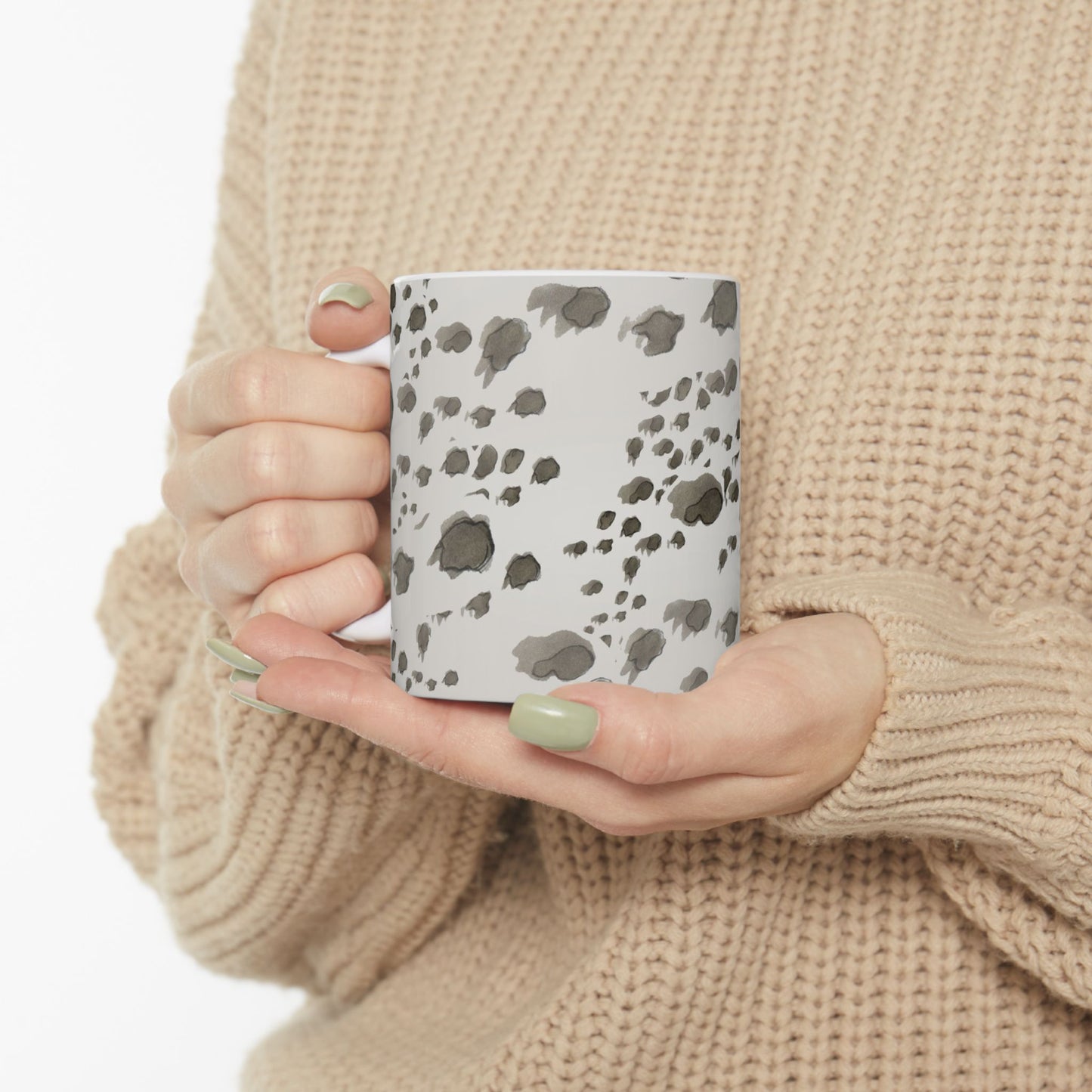 Kitty Dots Gray Cup