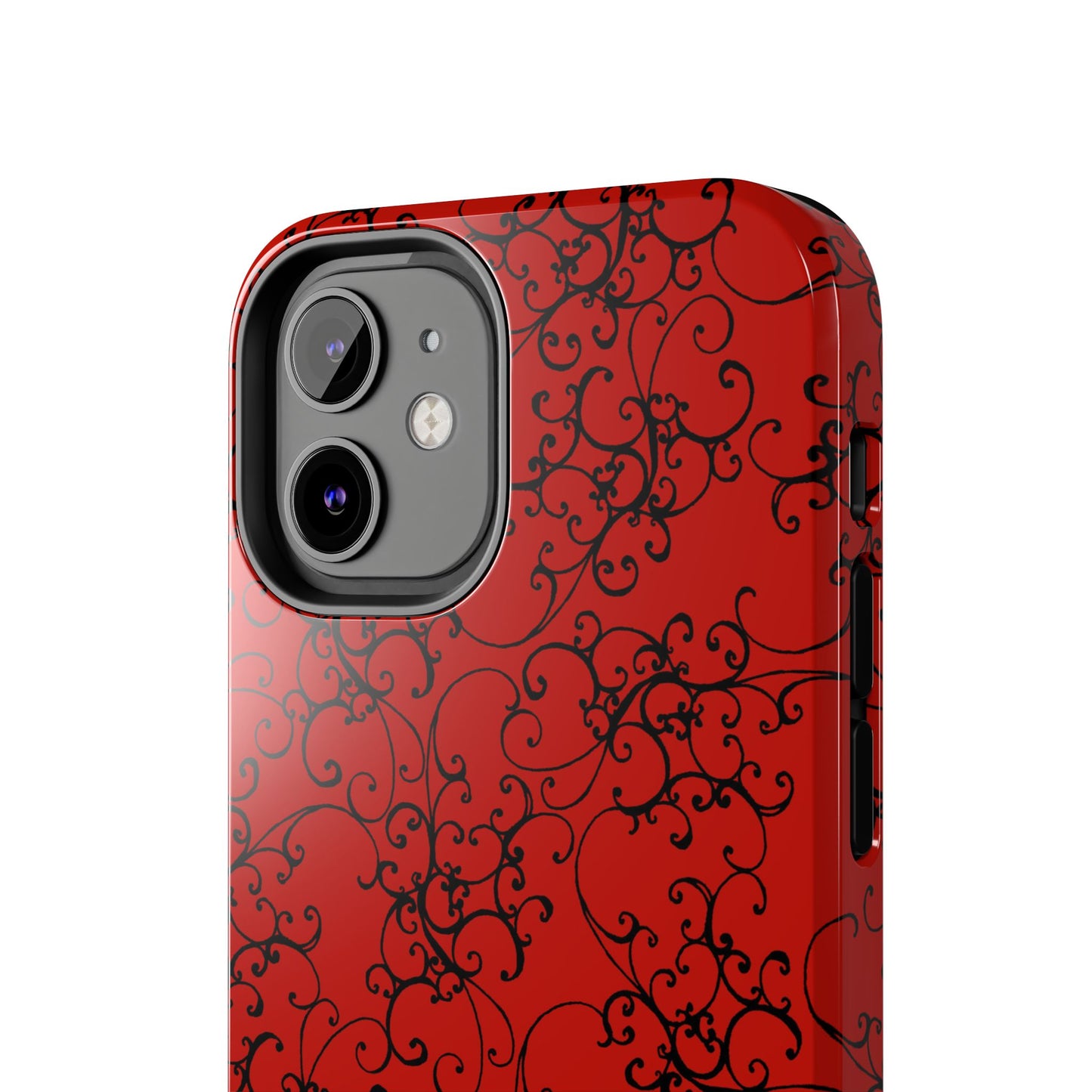 Elegant Scroll Red / Black Phone Case