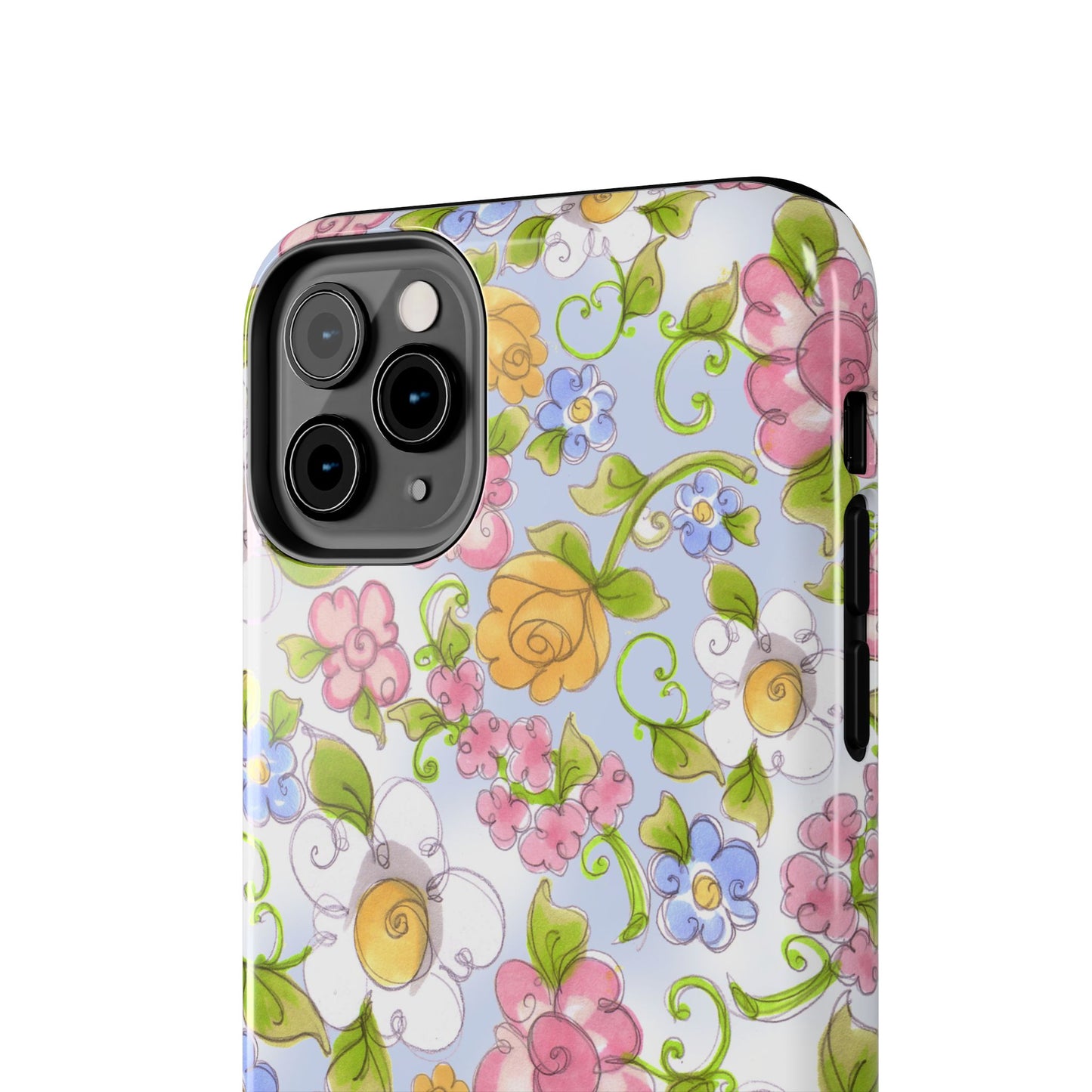 Flower Frolic Blue Phone Case