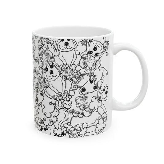 Poodle Party White Cup