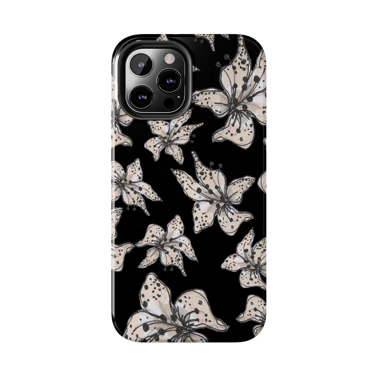 Spotted Lilies Black Phone Case