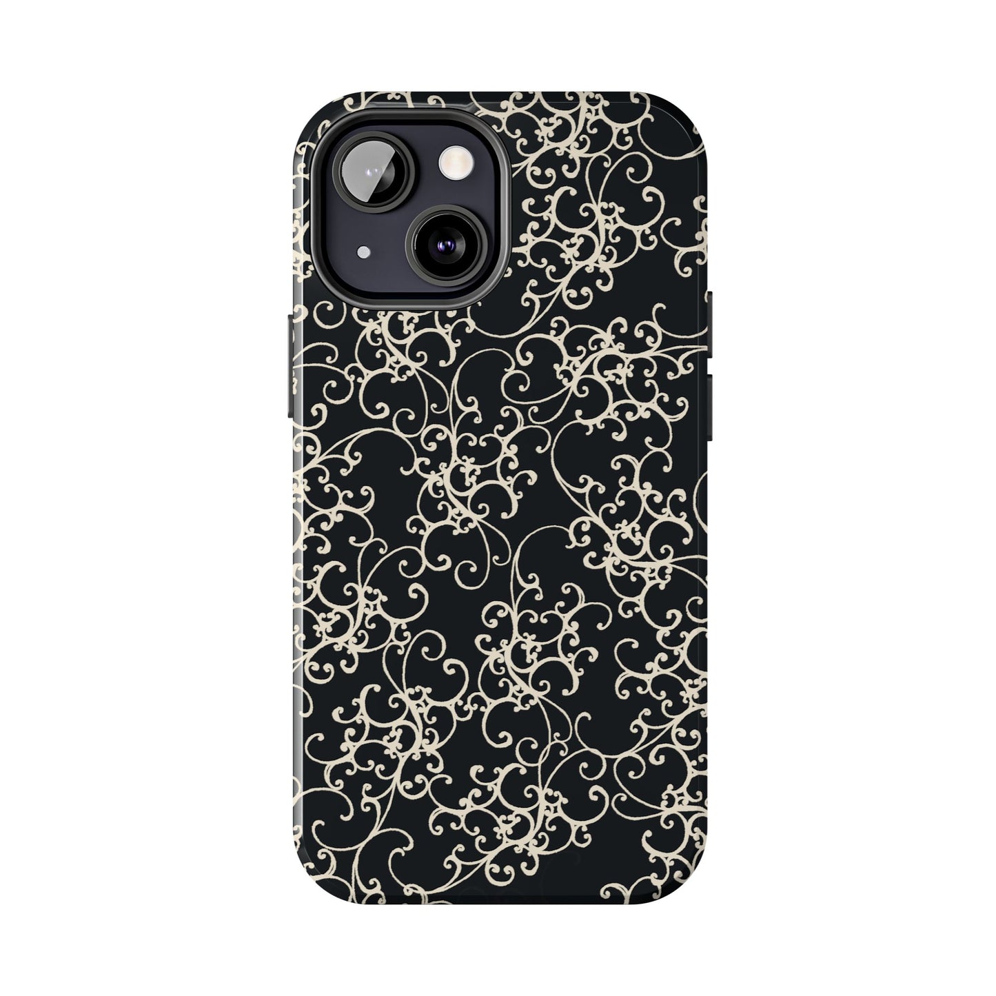 Elegant Scroll Black / Ivory Phone Case